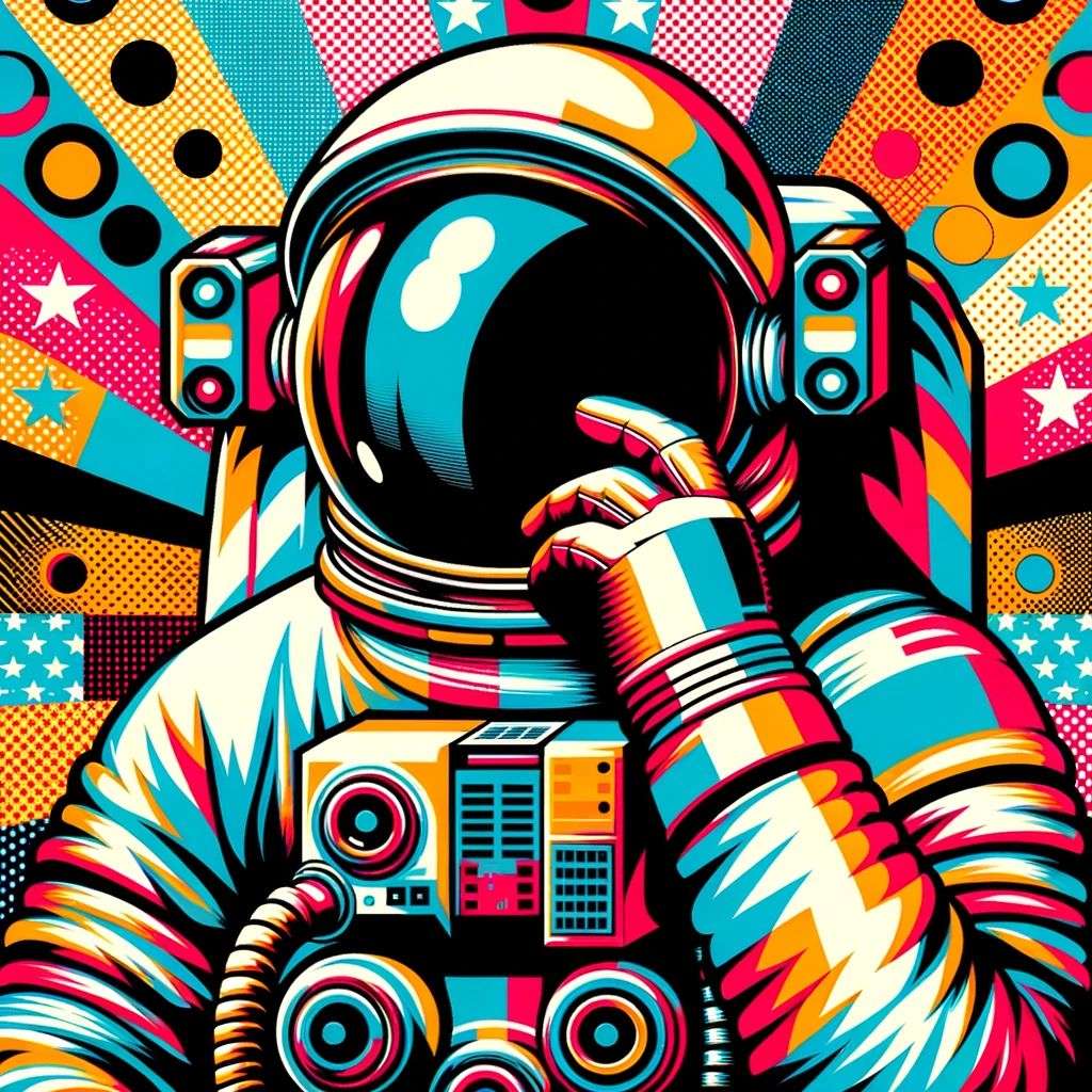 an astronaut, pop art